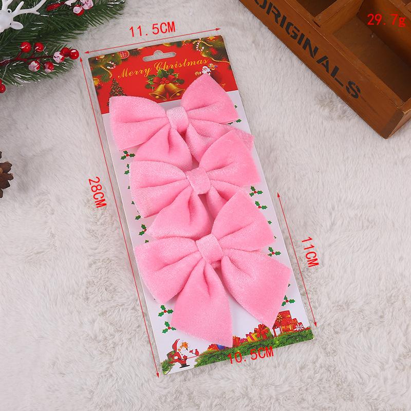 2/3PC Christmas Velvet Bows Xmas Pendants DIY Window Decora for Party Christmas Tree Topper Ornament for Wedding Outdoor Decor