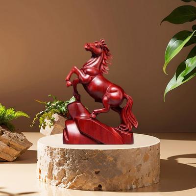Feng Shui Horse Ornament Zodiac Horse Statue Wooden Horse Figurine for 2026 Chinese New Year Small Zodiac Sculpture for Wealth