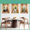 3pcs 3d Wall Flower Plant Sticker Set Diy Crown Glass Decals For Living Room Bedroom Wedding Decor Selfadhesive Refrigerator Stickers