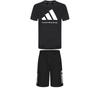 Adidas Taekwondo Round Neck Pullover Short Sleeve T-Shirt Simple Lace Soft Fashion Shorts Casual Sports Suit ADICLTS24TKP-BW+S21ATMSH1T-BW