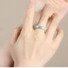 1 Pcs A Grade Jadeite Ring For Men And Women White Ice Type Finger Ring Simple Style Unisex Ring