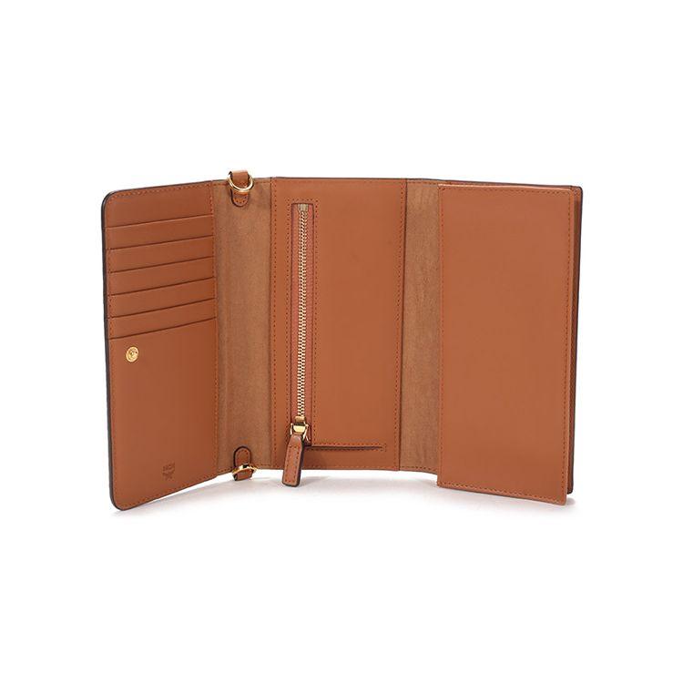 MCM Monogram Leather Phone Crossbody Wallet Women bags Brown Cognac MXEBSVI01CO001