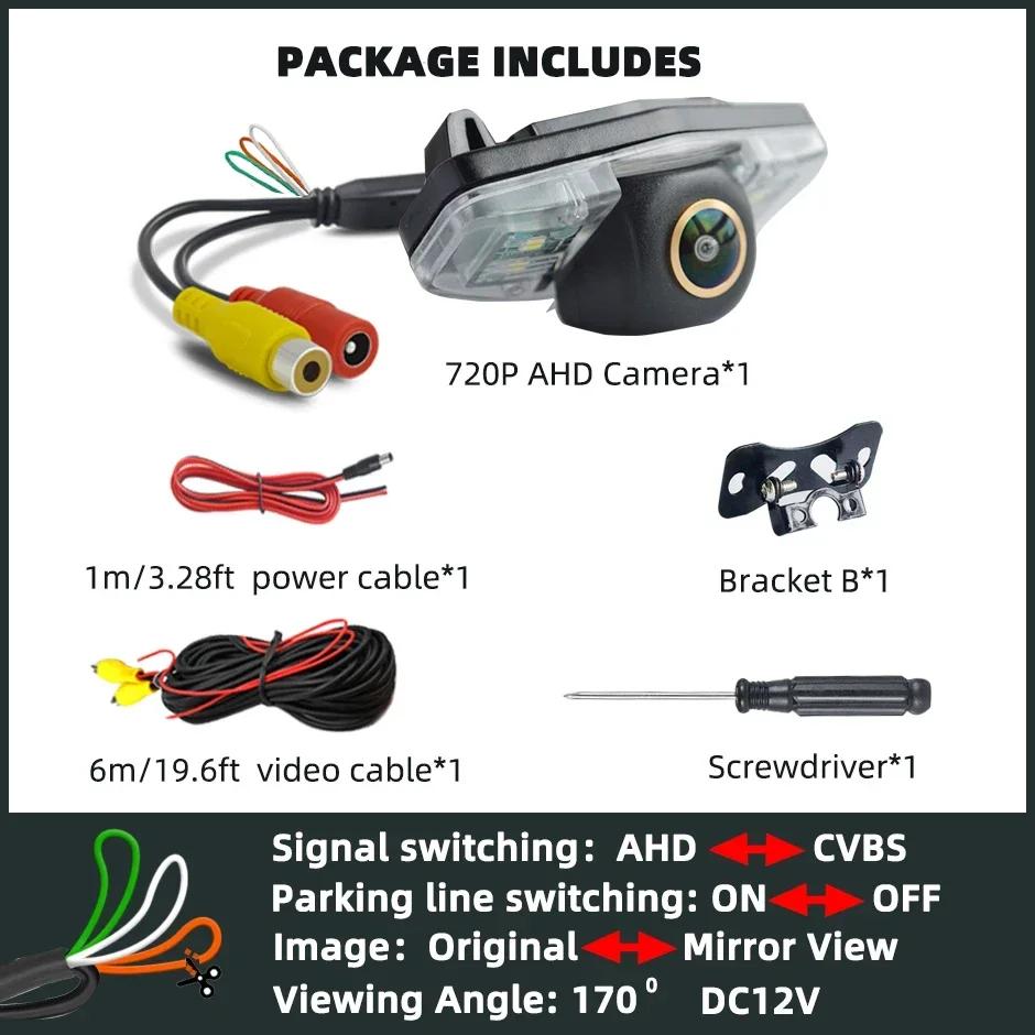 

QXNY Backup Camera Rear View Reverse Cam 170° AHD1080P or 720P Parking for Honda Pilot Accord Civic EK FD Odyssey Acura TSX