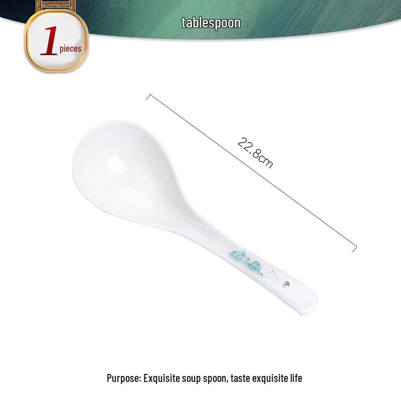 Tangshan Bone China Long Handle Soup Spoon - Ceramic Tableware Ladle Spoon