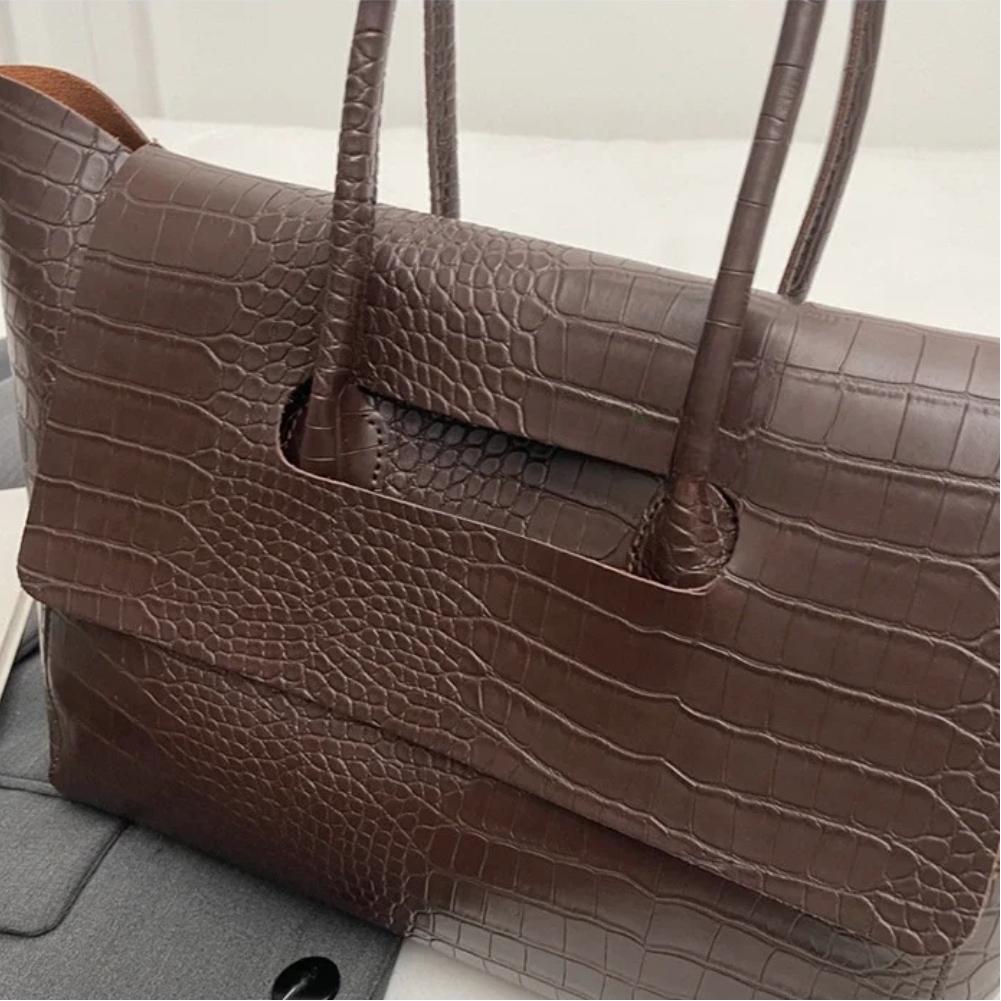 Luxuriöse Damenhandtasche mit Krokodilmuster, kurzer Henkel, Umhängetasche, 2025 neue Designertasche, große Kapazität, Reisetasche, trendige Tote