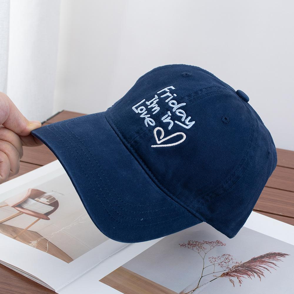On Friday, I can again, baseball cap, small face, big head circumference, peaked cap, embroidery, love, simple casual sports cap.