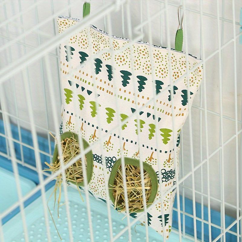 1pc Hanging Hay Feeding Bag for Rabbits and Guinea Pigs Large Capacity Hay Rack Rabbit Straw Bag