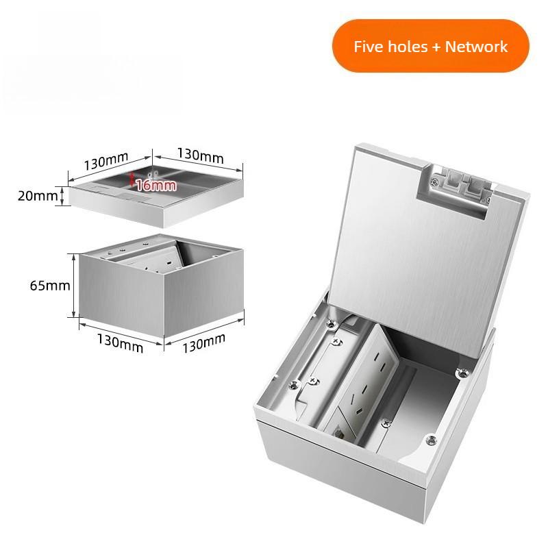 Stainless Steel Waterproof Power Socket Household Invisible Embedded Floor Socket Flat And Ultra-thin Socket