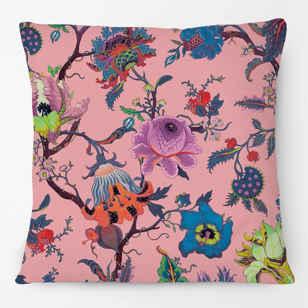 Floral Fantasia Birds And Fruits Plants Art Cushion Cover Pillow Case