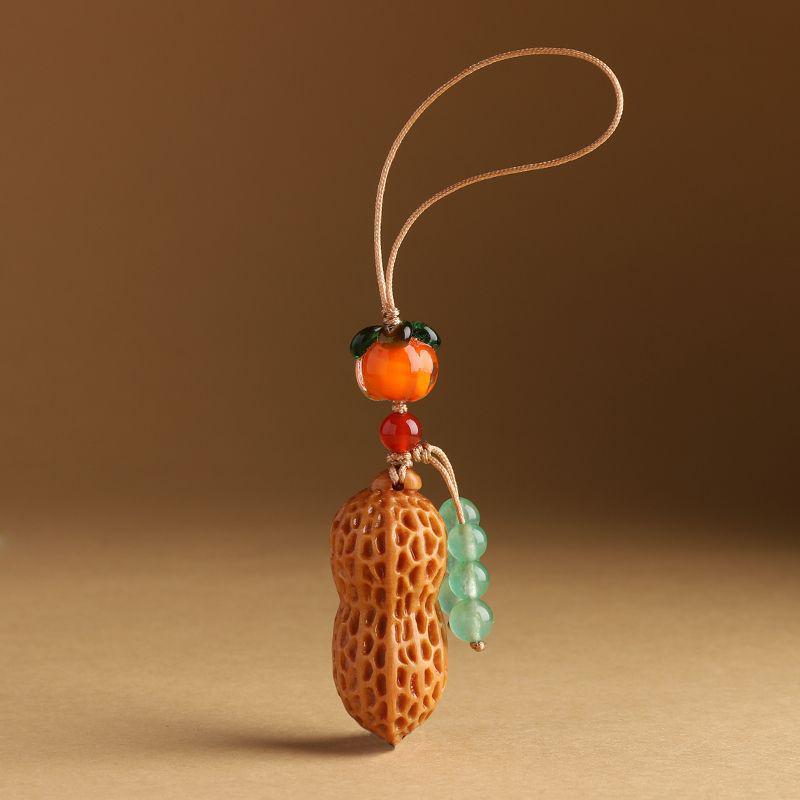 Good Things Happen Keychain Pendant - Unisex Persimmon Mobile Charm with Rope