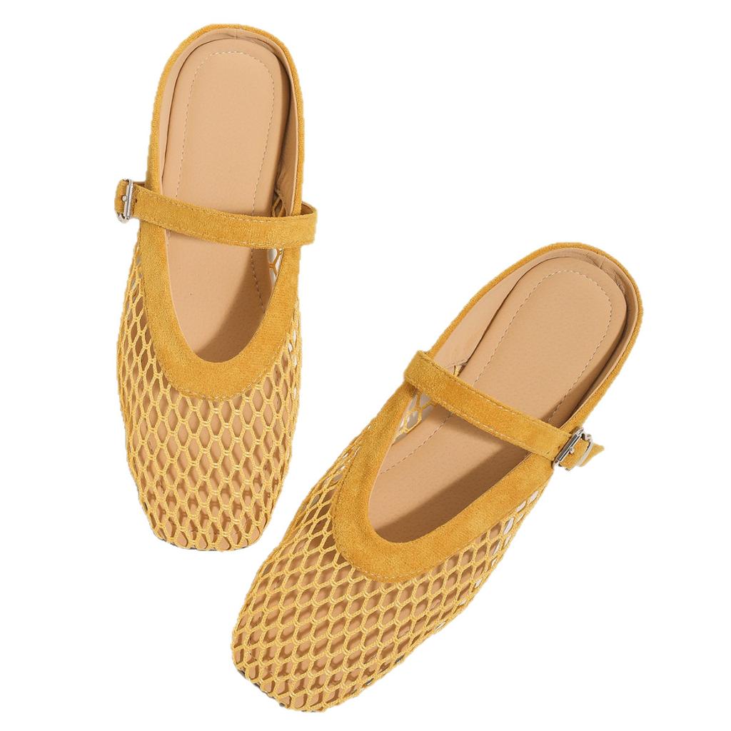 Flat-bottomed French mesh breathable Mary Jane single shoes women's shoes 2025 new spring and summer retro mesh hollow