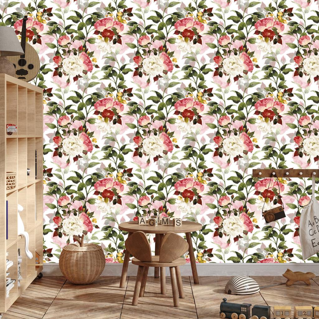 Beautiful colorful flowers wallpaper for living room and bedroom 50x1000