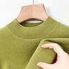 Machine-Washable Men's Wool Sweater, Half-High Neck, 450g Australian Wool, Warm Base Layer, Autumn/Winter 4A Grade.