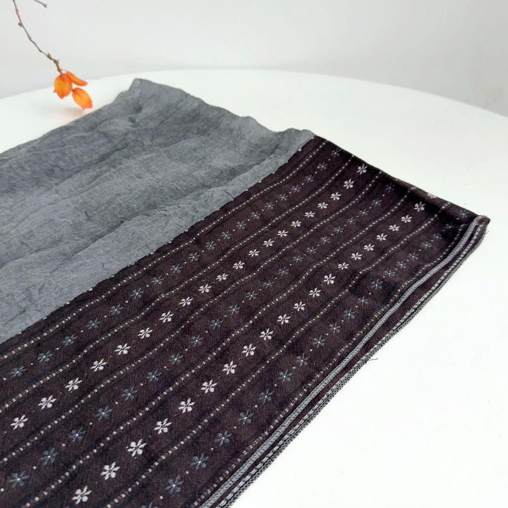 Vintage Women'S Patchwork Scarf Autumn Long Warm Floral Soft Scarves And Shawls 40*160Cm