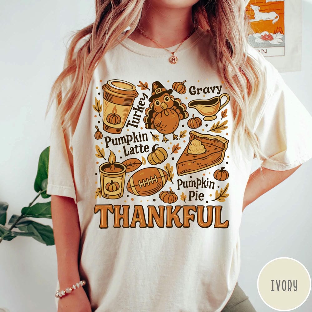 Women Vintage Thanksgiving Comfort Shirt Dark Academia Thanksgiving Fall Graphic TShirt Crewneck Unisex Y2K Top Streetwear S