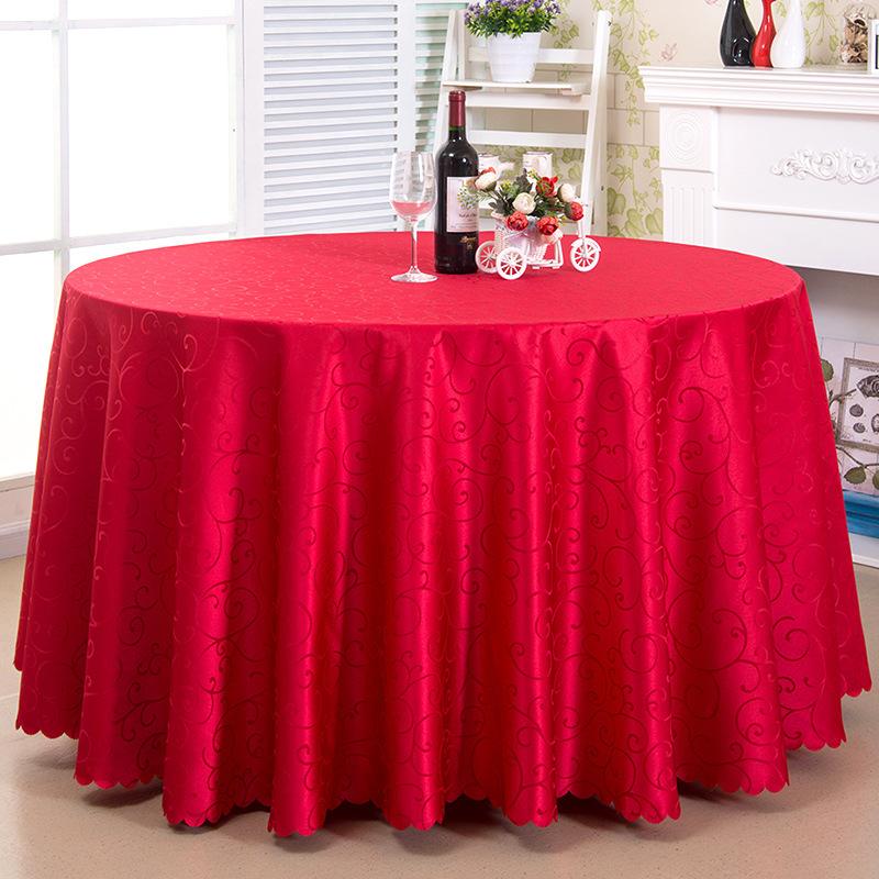 Polyester Jacquard Tablecloth Hotel Wedding Banquet Party Decoration Round White dustproof Table Covers for table Home Decor
