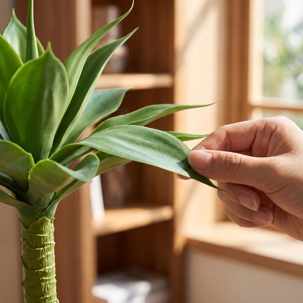 Artificial Agave Plant with Realistic Leaves and Textured Stem Indoor Outdoor Decorative Faux Tropical Greenery for Home Office Garden Display