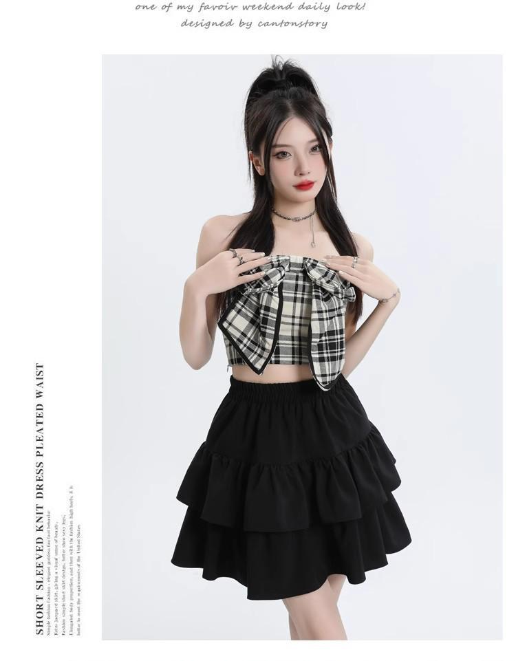Women's Summer Ballet-Style High-Waisted Ruffled Mini Skirt