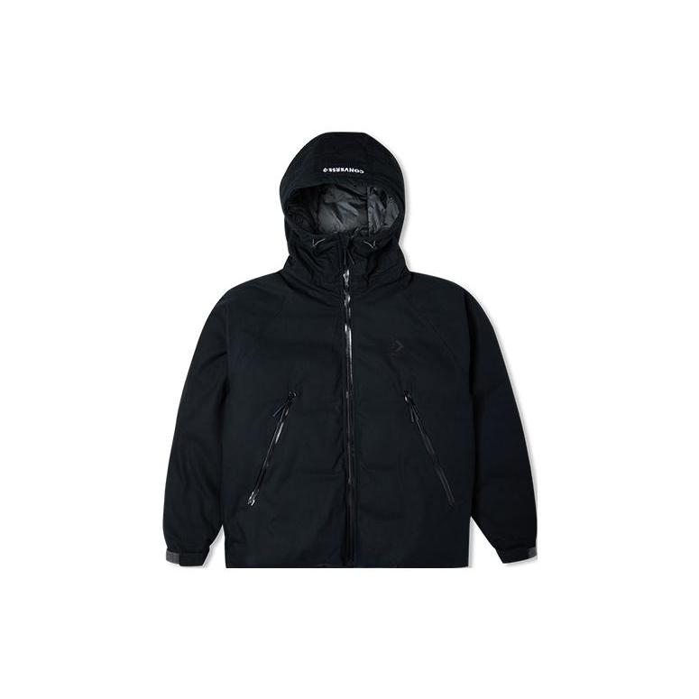 Пуховики Converse Counter Climate Унисекс Черный С капюшоном Умеренный Другое 10023776-A01 S