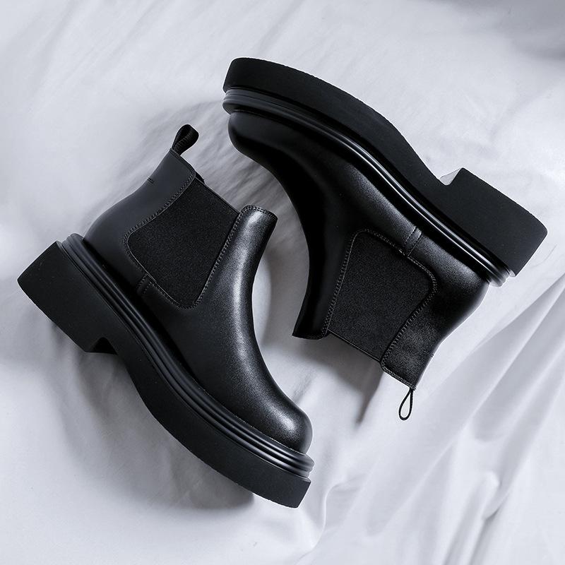 Spring Martin Boots Men'S Low Tube Medium Help Sleeve Short Boots Retro Thick-Soled Tooling Boots 5016-R