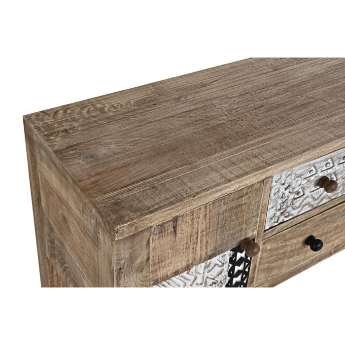 Console en bois de manguier - Colonial - 121 x 40 x 86 cm - Blanc