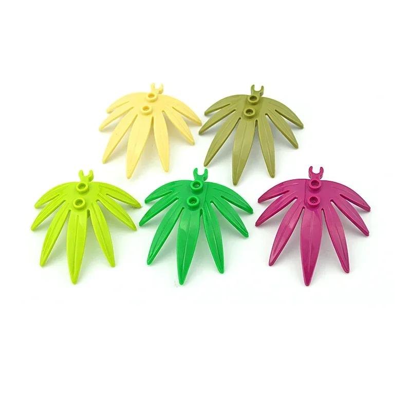 MOC Coconut palm leaves Accessories DIY City Bricks Leaves Building Blocks Set Plant Tree Grass Flower leaf Garden Scene