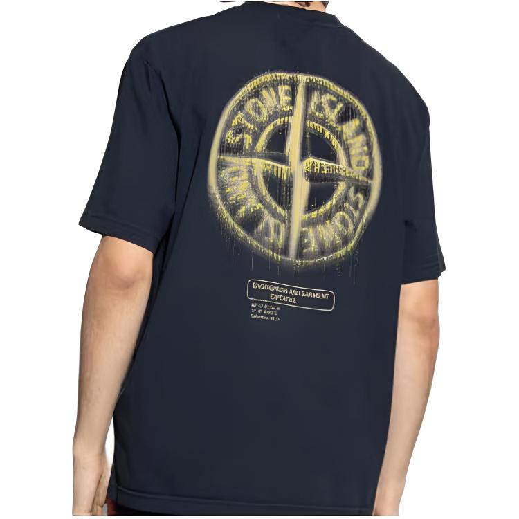 STONE ISLAND Pullover Crew Neck Badge Short Sleeve T-Shirt Men T-Shirts K2S152100037S0197-V0020
