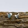 Anello in Argento Sterling 925, Anello con Topazio Blu Larimar, Anello Fatto a Mano, Anello Regolabile, Anello Statement, Anello di Design, Regalo per Lei