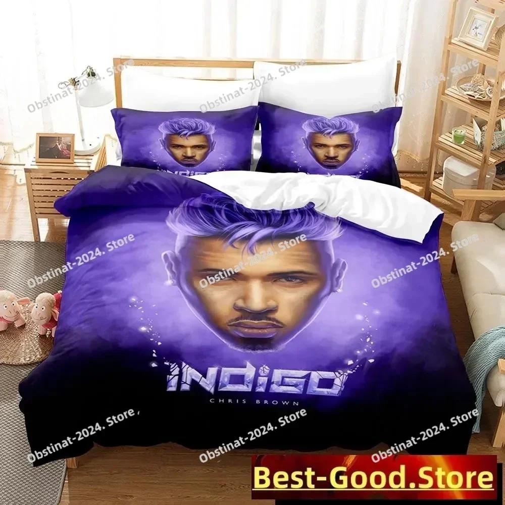 Chris Brown Bedding Set Single Twin Full Queen King Size Bed Set Adult Kid Bedroom Duvetcover Sets 3D Anime Bed Sheet Set