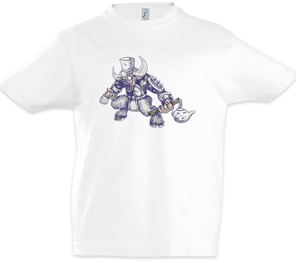 Tea Monster Kids Boys T-Shirt Japanese Taurus Tea Cup Tea Love Addiction Bull- 100