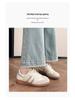 Women's Summer 2026 Lace Trim Wide Leg Denim Jeans - Petite Slimming Straight Fit Nine-Point Pants