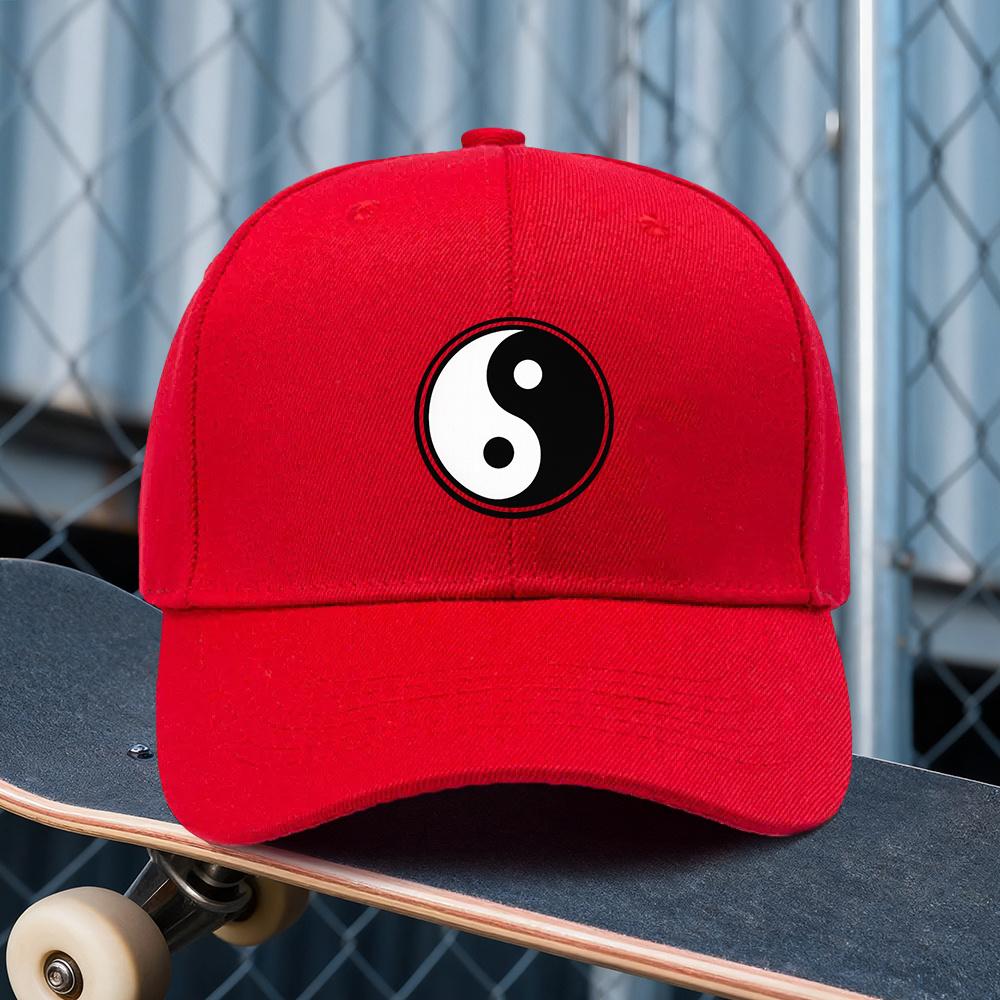 One Adjustable Graygreen Hat with a Tai Chi Print Pattern Featuring an Outdoor Sports Style for Both Unisex and Women An Ideal G