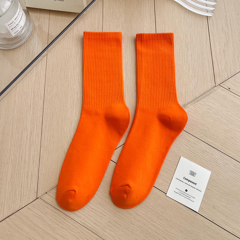 Bunte Damen Baumwoll Kniehohe Tanzsocken: Macaron Bonbonfarbe, Wadenlang, Japanischer Stil