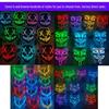 Black Ghost LED Sound-Control Mask - Luminous V Shape Halloween Prop