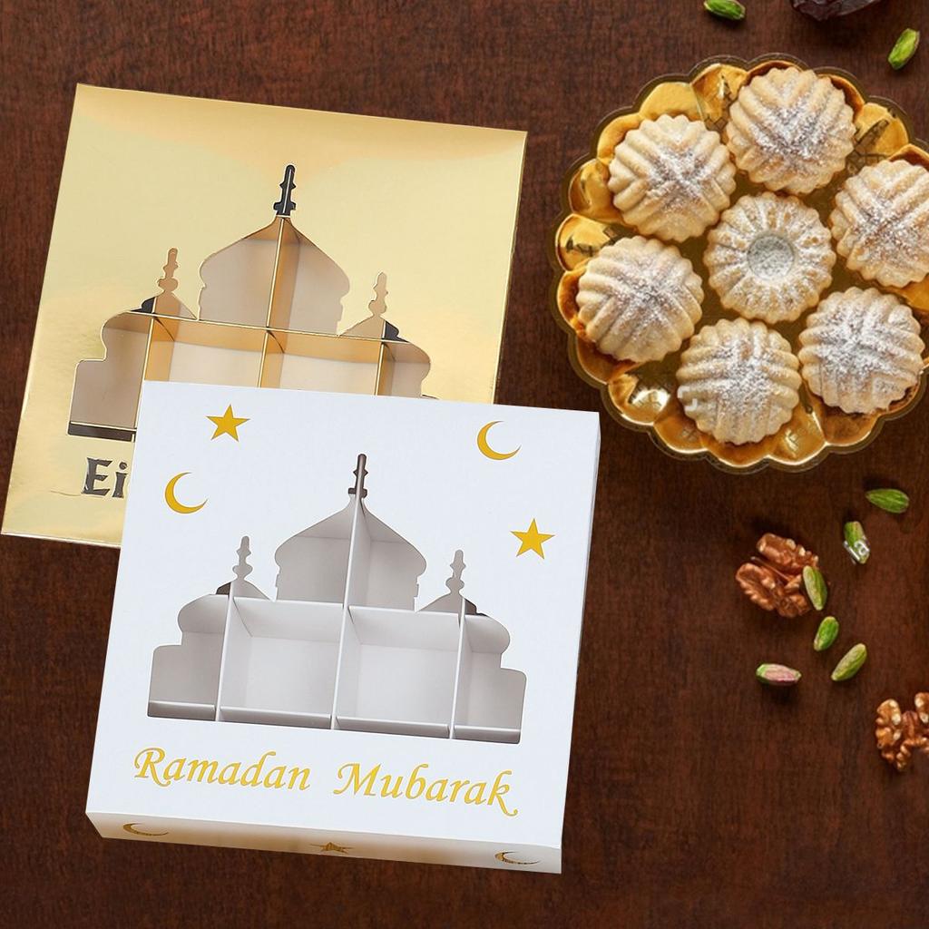 Eid Mubarak Gift Box Cake Candy Box Ramadan Decoration for Home 2025 Islamic Muslim Party Supplies Eid Al-fitr Ramadan Kareem