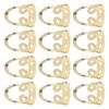 12Pcs Finger Picks Adjustable Stainless Steel Banjo Ukulele Guitar Plucked Strings ToolGold
