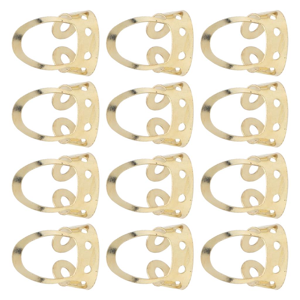 12Pcs Finger Picks Adjustable Stainless Steel Banjo Ukulele Guitar Plucked Strings ToolGold