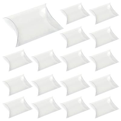 Rimikuru Pillow Gift Set of Perfect for Gift Wrapping 9cm X 6cm X Boxes, Transparent, Pillow-Shaped Boxes, 100, (Transparent, 2.5cm)