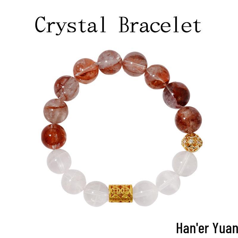 

Han Qian er Silversmith Versatile Starlight Red Glue Flower Bracelet ZB0027 – Elegant, High-End Design for Attracting Wealth. оранжевый