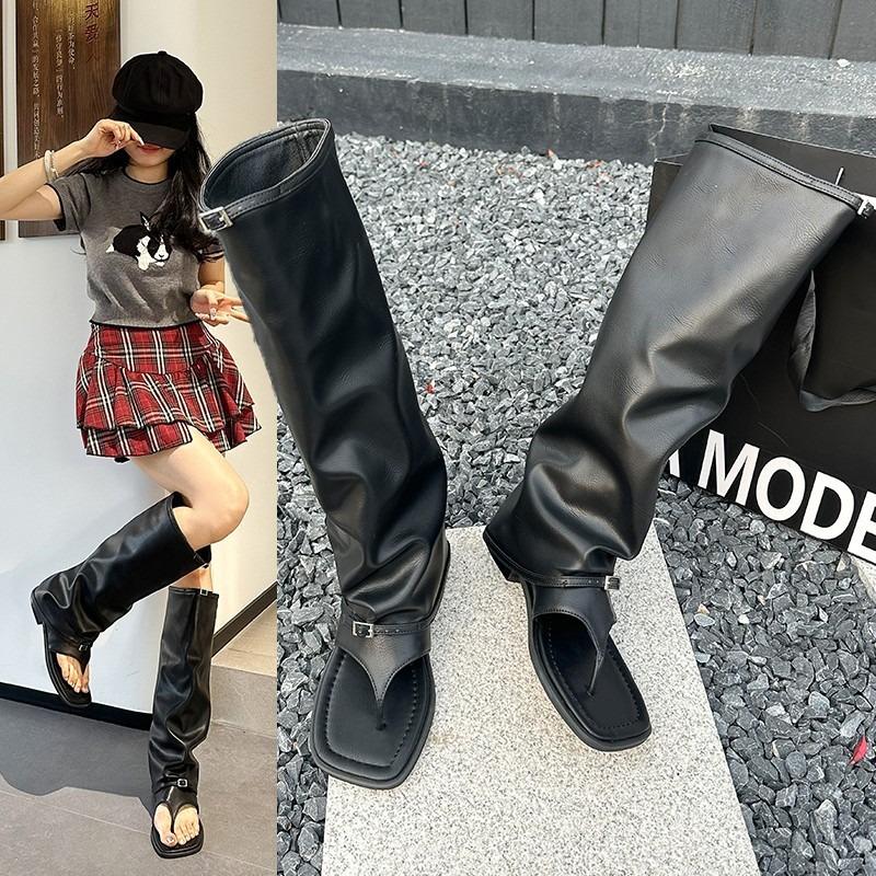 New Fashion Spring New Women's Shoes One-pedal Rubber Open-toe Cool Boots 2 Years Spring Flat
