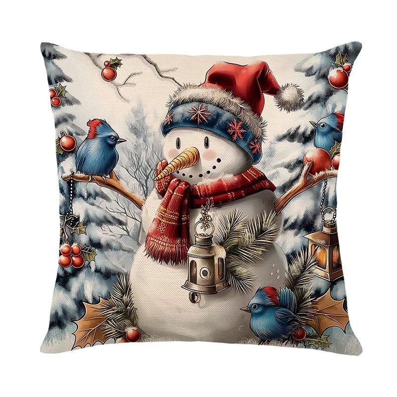 Christmas home decoration pillow cover Santa Claus Fawn Snowman printed sofa cushion suite room decoration friend gift