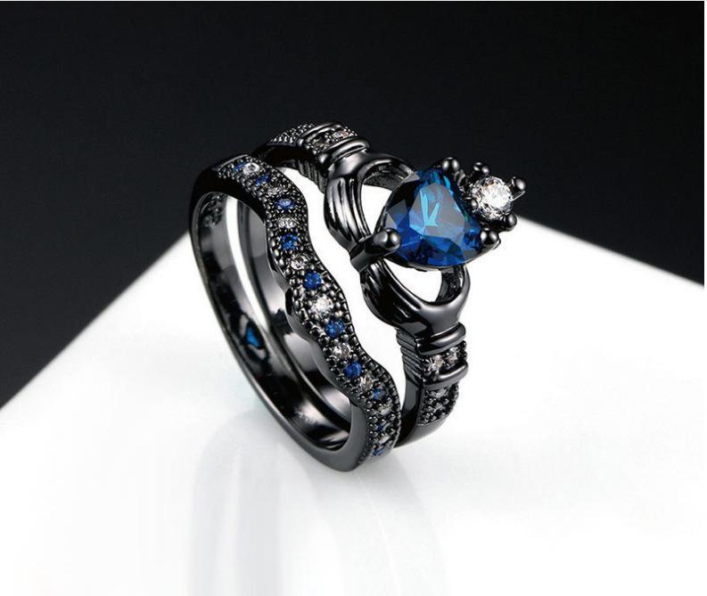 European & American Style Goose Egg-Shaped Zircon Engagement Ring with Two-Tone Electroplating