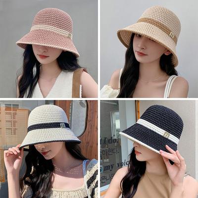 Chapeau de pêcheur en coton et lin, chapeau de soleil respirant, casquette de pêcheur pour femmes et filles, printemps et été
