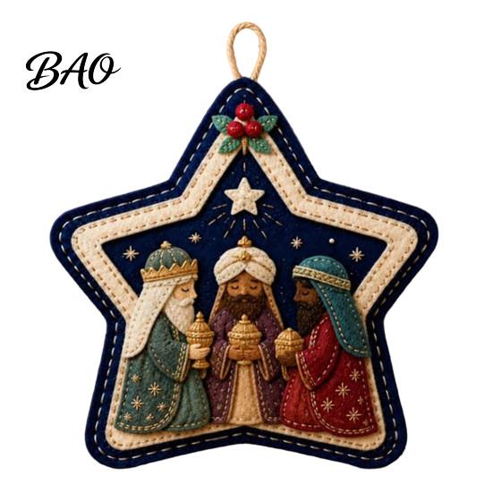 Festive Wall Fireplace Decoration Felt Christmas Pendant, Decorative Hanging Ornament for Holiday Home Decor, Indoor Outdoor Tree Decorations
