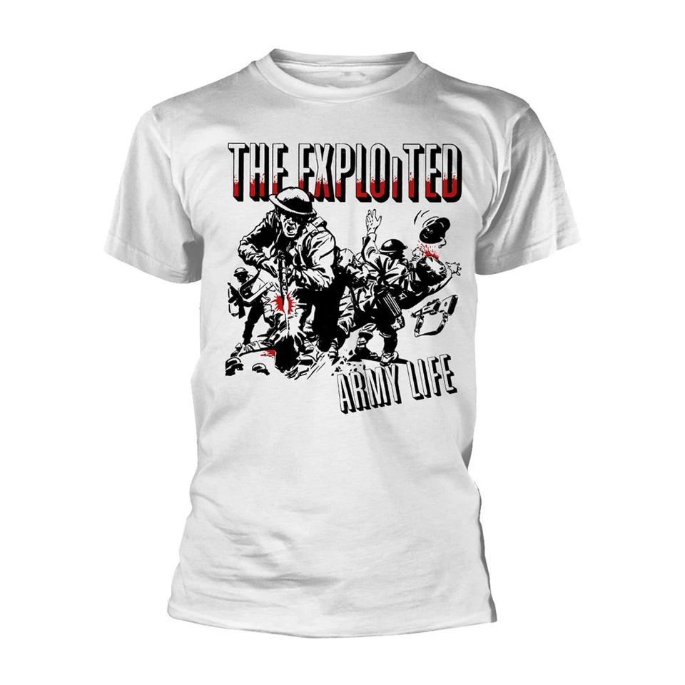 Exploited, The Army Life (White) Official Men's T-Shirt Men's-