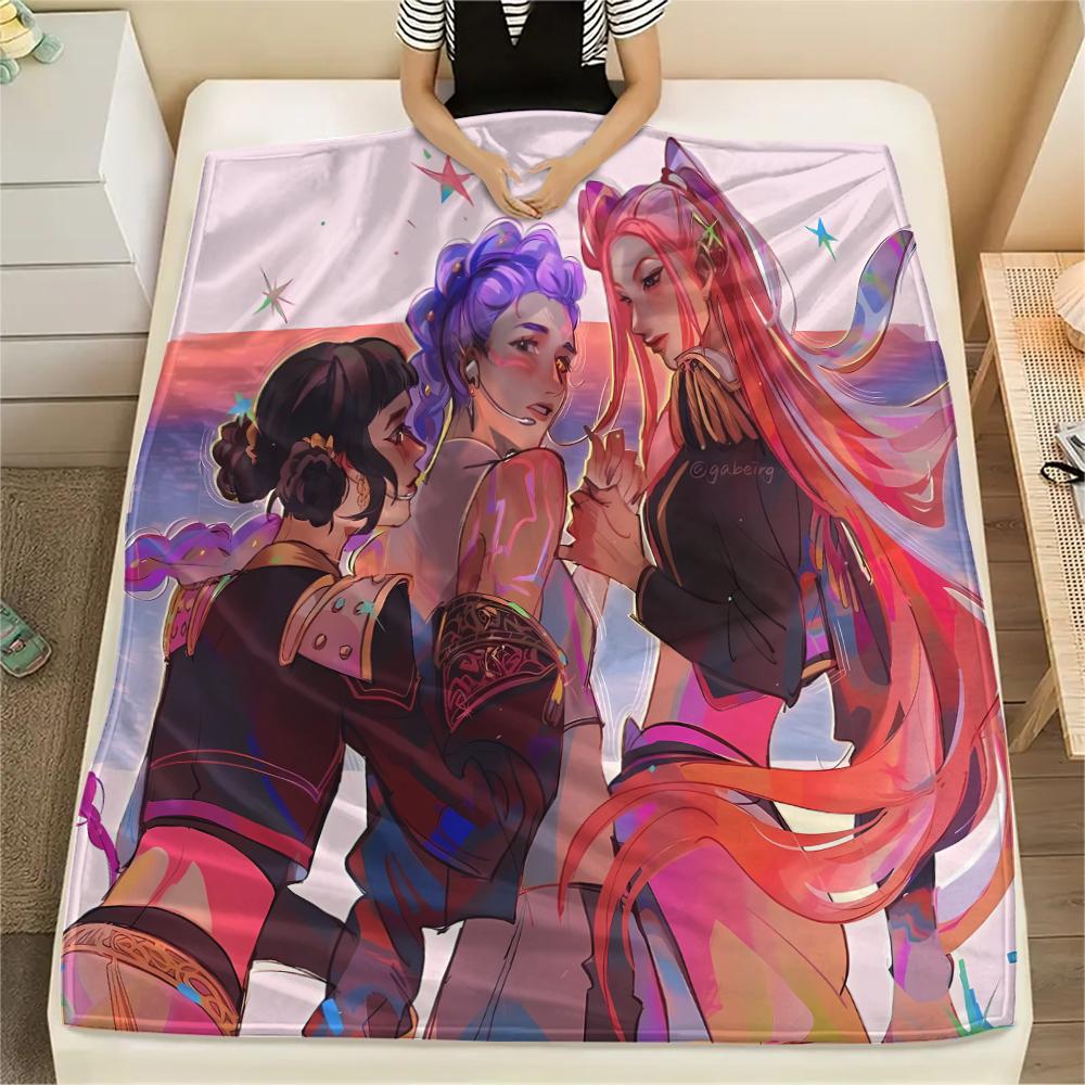 1 Stück Kpop Dämonenjäger Druck Flanelldecke, Hohe Qualität für alle Jahreszeiten, Heimdekoration, Wärme und Komfort, Perfekt für Weihnachtsgeschenke