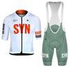 2025 White Summer Breathable and Comfortable Men's Cycling Set Short Sleeve Jersey and Bib Shorts Red Logo MTB Clothing