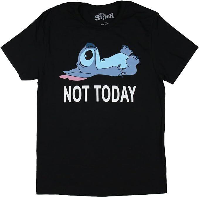 Disney Movie Lilo Stitch Stitch Lying On His Back Not Today Graphic Tee Shirt M