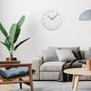 Modern 12Inch Decorative White Wooden Wall Clock Battery Operated Quiet Quartzs Movement for Living Room Bedroom Office