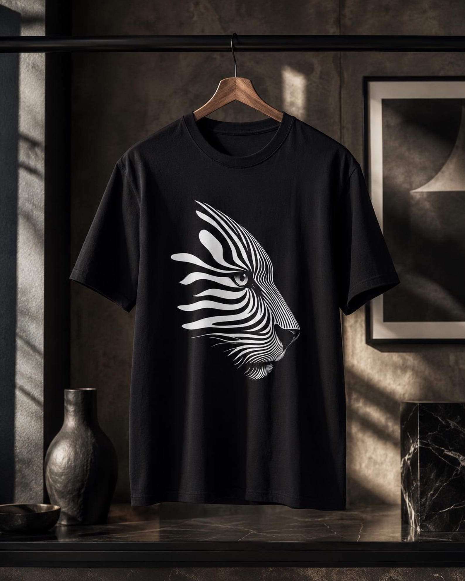 Panther Graphic T-Shirt, Bold Big Cat Streetwear Tee, Minimalist Animal Head Design 3XL